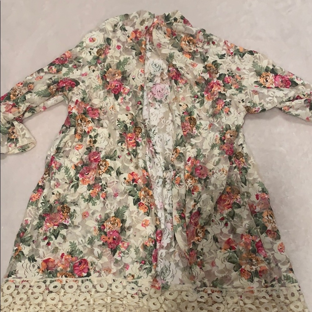 flower lace cardigan
